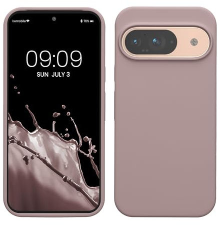 kwmobile Case Compatible with Google Pixel 9 Case - Soft Cover Compatible with Google Pixel 9 Pro Cover - Wireless Charging Nude Lilac