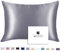 Silk Pillowcase for Hair and Skin with Hidden Zipper, Ravmix Both Side Mulberry Silk Cooling Pillow Case Standard 50×75 cm for Women Men, 1PCS, Lilac Grey