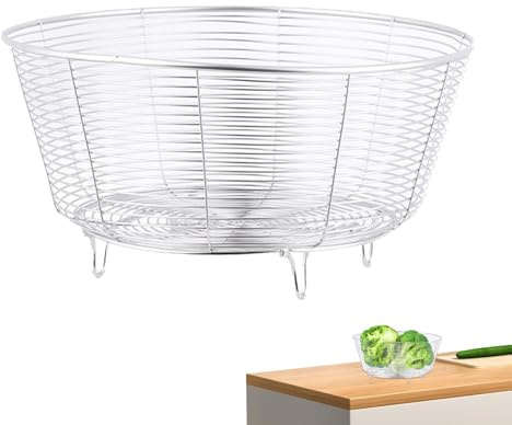 Panier à fruits et légumes en acier inoxydable – Corbeille à fruits en acier inoxydable | Bol à fruits et panier à produits pour comptoir de cuisine, panier en acier inoxydable au design élégant, pani