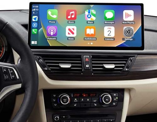 Ninetom Radio para Coche de 12,3 Pulgadas con Pantalla táctil, Carplay inalámbrico y Android Auto para BMW X1 Serie E84 (2009-2015) con Sistema CIC, Compatible con Mirrorlink, cámara y navegación