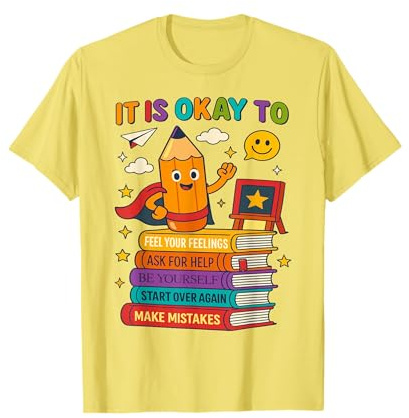 Kids Yellow Mental Health t Shirts Funny Mental Health Boys T-Shirt