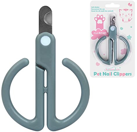 Aimondow Cat Nail Clippers, Cat Claw Trimmer for Pet Grooming Tool, Easy Cutting Cat Claw Clippers, Dog Nail Clippers, Angled Blade Sharp Claw Scissors for Small Animals Rabbit Puppy Kitten