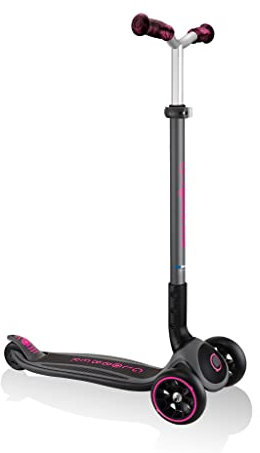 Globber Master Prime Kids Teen Folding 3 Wheel Scooter - 5 height Adjustable Handlebars 74 to 94cm - 2 Year Warranty (Deep Pink)