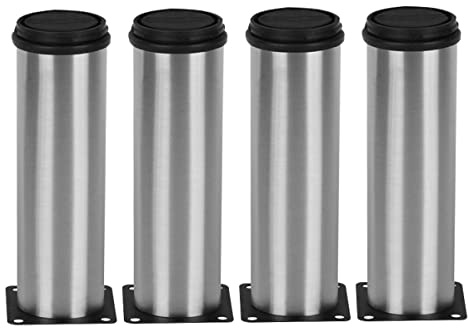 WANGCL Lot de 4 pieds de meubles réglables en acier inoxydable avec vis de montage pour armoire, table basse, lit, armoire de cuisine, canapé - 50 x 120 mm