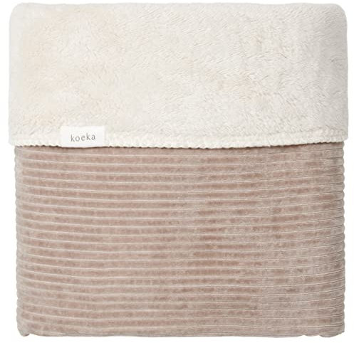 Koeka Kinderbettdecke - Schmusedecke - Kuscheldecke - Mit Teddy Gefuttert - Vik - Cord - Weich - Waschbar -