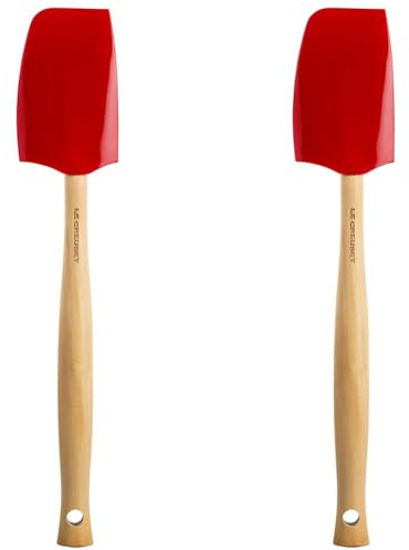 Le Creuset Craft Spatula, Medium, Silicone, Cerise, One Size, 93010602060000 (Pack of 2)