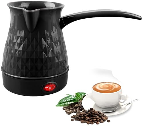 BORDEAG Elektrische Kaffeekanne, 500ml Elektrische Türkische Kaffeemaschine, 600 W, 220V Espressokocher Induktion, Türkischer Kaffeekocher, für Zuhause Mokkakocher Teekanne Turkish Coffee Pot