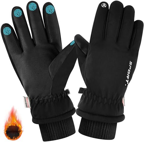 KUOGAS Guantes Termicos Hombre, Guantes Moto Invierno con Pantalla Táctil cáLidos y Gruesos para Hombre y mujer, Snowboard para Ciclismo, Motociclismo, Carrera, MontañIsmo y Senderismo