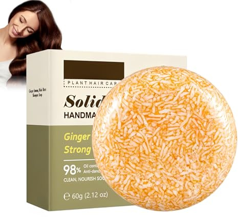 Eazerom 16 Barra De Champú De Jengibre,Champú Solido de Jengibre,Barra De shampoo Para El Crecimiento Del Cabello De ginger, Promueve el Crecimiento del Cabello