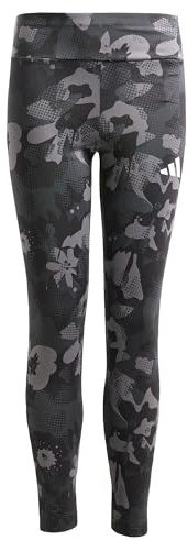 adidas flickor tåg väsentligheter blomma tryck leggings barn tights, GREFIV/GRESIX/CARBON/SVART, 13-14 år