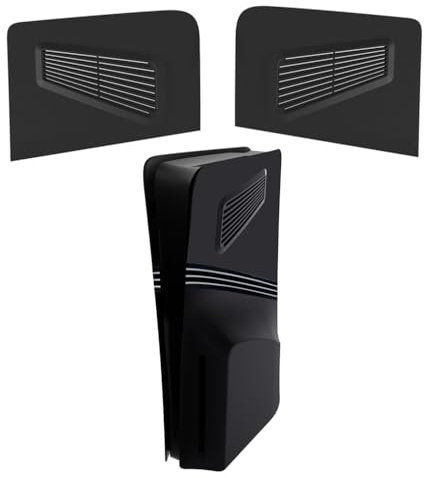 LiLiTok For PS5 Pro Faceplates Upper Protective Case, Replacement Plate Upper Cover Dustproof ABS Heatsink Case for PS5 Pro Accessories Faceplates [Upper Case Pack of 2] (Black)