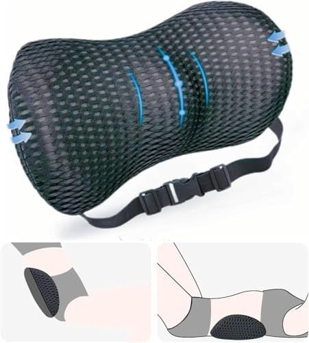 AgoKud Lumbar Pillow,Lumbar Support Pillow for Car and Office Chair,Memory Foam Back Support Pillow for Lower Back Pain Relief,Adjustable Back Pillow for Bed,Rest,Sleeping,Travel