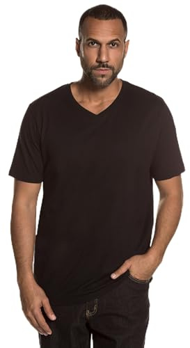 JP 1880 Herren große Größen Übergrößen Menswear L-8XL T-Shirts, Basic, 2er-Pack, V-Ausschnitt, Halbarm schwarz 7XL 711318130-7XL