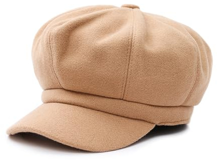 DORRISO Donna Basco Stile Berretto Autunno Inverno Printemps Viaggio Vacanza Tempo Libero Basco Berretti in Maglia Cappello Comodo Donna Cappello Ottagonale 54-60CM Giallo A