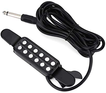 Coollooda pickup con cavo in metallo 12 fori chitarra acustica pickup