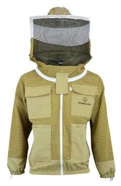 Imkerjacke Premium mit Atmungsnetz S M L XL XXL Atmungsaktiv Stichfest Leicht Imkerei Bienen Insekten Insektenstiche, XXL · braun