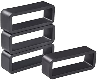 WOCCI 22mm Supporto per Cinturino in Gomma, Anelli per Cinturino (Nero)