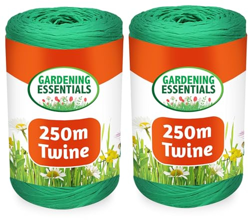 SOL 500m Garden Twine, Durable Twine String Rope of Plant Ties for Outdoor Plants, Polypropylene Garden Ties for Climbing Plants, Flexible Support for Vines, Tomatoes, Gardening, Landscaping (250mx2)