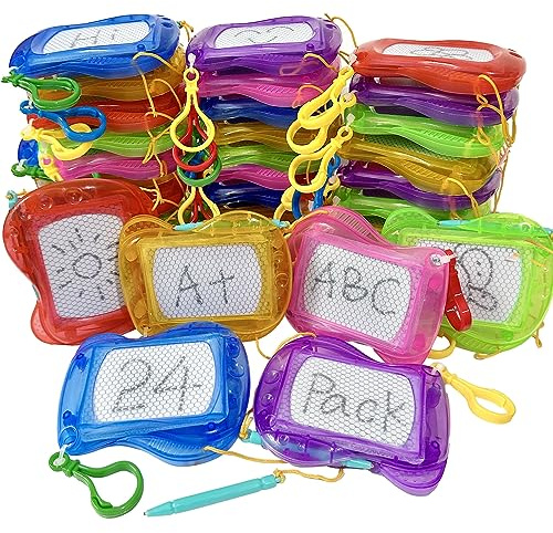 12 pack Mini Magnetic Drawing Board keychain for backpack Erasable Sketch valentines toys bulk for Kids classroom gifts rewards party favors Goodie easter basket Stuffers (12 pcs draw keychain)