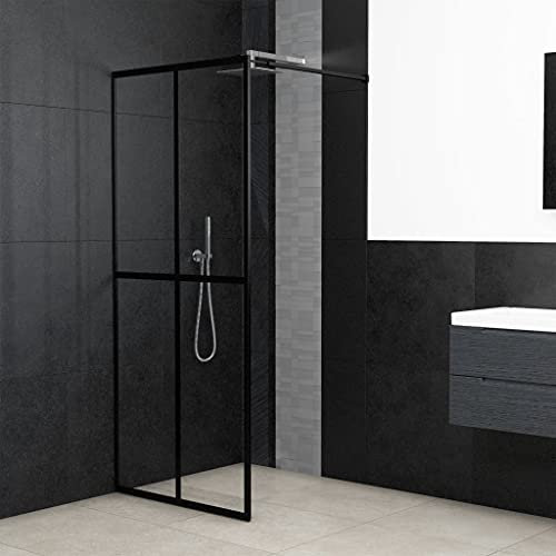 Gecheer Duschvägg, duschkabin duschavdelare duschskiljevägg (98–100) x 195 cm för gångbar dusch, säkerhetsglas, hörndusch, duschvägg, stödstång justerbar från 70 till 120 cm
