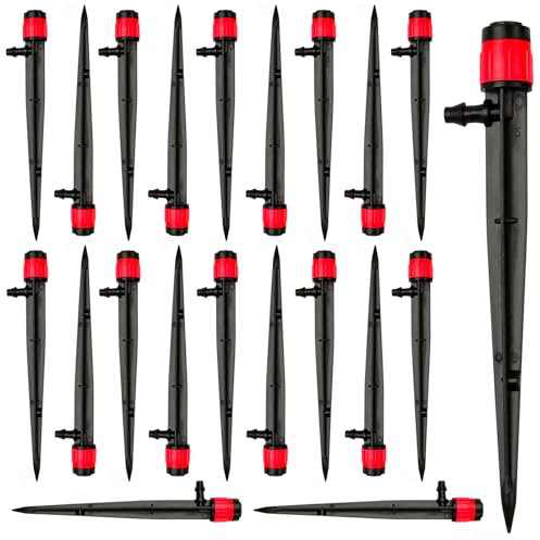 30 Pièces Émetteurs Goutte À Goutte, Goutteurs D'irrigation 18CM, Micro Pulvérisateur Réglable à 360 Degrés, Tuyaux Goutte À Goutte, pour L'irrigation De Jardin, De Serre Et De Pelouse, Rouge
