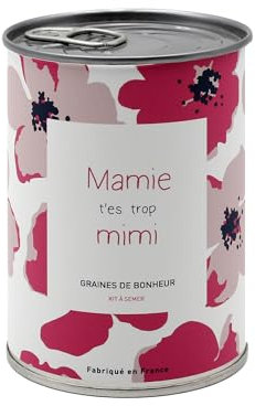 Mauvaises Graines - Kit de Fleurs à Semer en Boîte - Graines de Fleurs Colorées - Cadeau Famille, Fêtes des Grandes Mères, Anniversaire - Simple à Utiliser - 100% Fabriqué en France (Mamie)