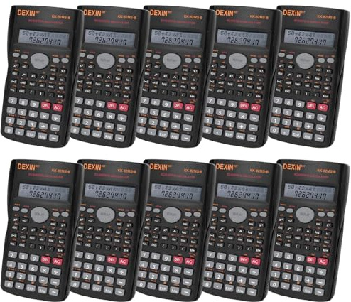 10 Pack Engineering Scientific Calculators, 2-Line Display Function Calculator, Math Calculator Ideal for Student Teacher Middle School, College and Offices