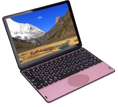 Computadora Portátil Convertible de 11 Pulgadas, Computadora Portátil de 2 en 1 con Pantalla Táctil FHD 360 Grados, 16 GB DDR4 RAM 128GB SSD, (Oro Rosa)