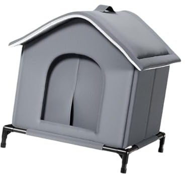 Leefasy Outdoor Cat House Tent,Oxford Cloth,Pet Supplies Windproof Elevated Feet Stray Cat Shelter for Garden Barn Backyard Patio, L