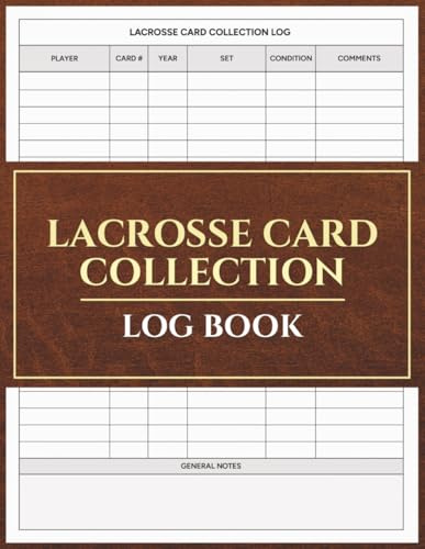 Lacrosse Card Collection Log Book for Card Collectors