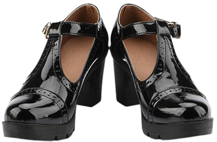 Generisch Kitten Heels - Sandalias de tacón medio para mujer, con plataforma y puntera, Negro , 40 EU