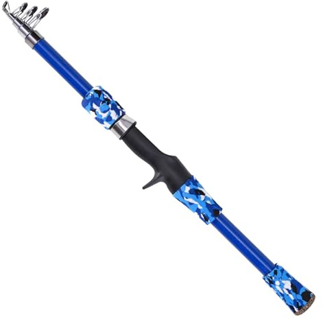 Generic Canna da Pesca Telescopica per Bambini, 165 Cm, per Bambini Dai 5 Ai 12 Anni, Acqua Dolce e Salata, Materiale in Fibra di Vetro con in Ceramica, Design Retrattile per Riporla Facilmente (BLUE)
