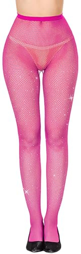 DTWAWA Collant Paillette Femme, Collant Resille Strass Collants Fantaisie