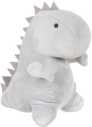 Relaxdays Dinosauro Fermaporta, Stoffa Morbida, Interno in Sabbia, Blocca Porta Pesante da Terra 23 x 14 x 21 cm, Grigio