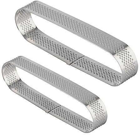 ABOOFAN 2pcs Oval Cake Mold Stainless Steel Tartlet Mould Baking Mousse Ring Tiramisu Tartlet Mould