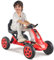 VEVOR Go-Kart, Tretfahrzeug mit Lenkrad, ergonomisch verstellbarem Sitz, rutschfesten Rädern, tragbarer Tretfahrzeug mit Tretkurbel, Kinderfahrzeug für Kinder im Alter von 3–8 Jahren, Rot