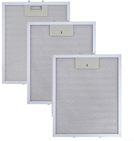 Confezione da 3 filtri antigrasso in alluminio per cappa RANGEMASTER, filtri di ricambio in metallo da 300 x 250 mm per supportare una ventilazione ed eliminazione efficienti