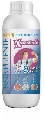GEAL ESTRATTORE ALCALE - Pulitore in pasta, rimuovi macchie di olio e grasso da pavimento in Cotto e Pietra, 500 ml