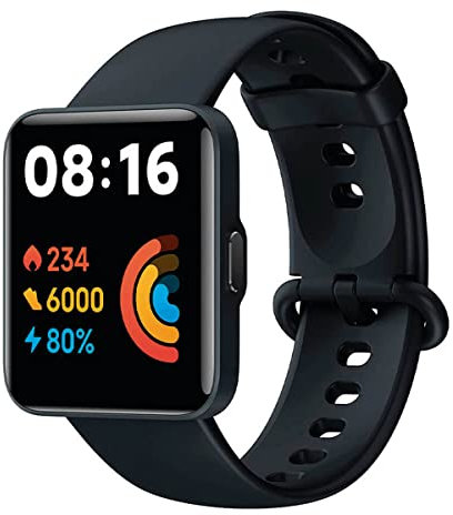 Redmi Smart Watch 2 Lite Black by Xiaomi - 1.55’’ Touch Screen, 5ATM Water Resistant, 10 Days Battery, GPS, 100+ Sports Mode, Steps, Sleep, Heart Rate Monitor, Fitness Activity Tracker [Official UK]