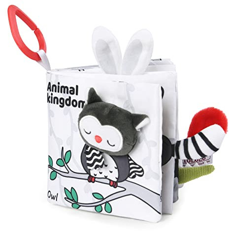 Vicloon Livre Tissu Bébé Eveil,Jouet Educatif Enfant Idée Cadeau Dès la Naissance, Livre Doux Froissé avec des Animaux (forêt)