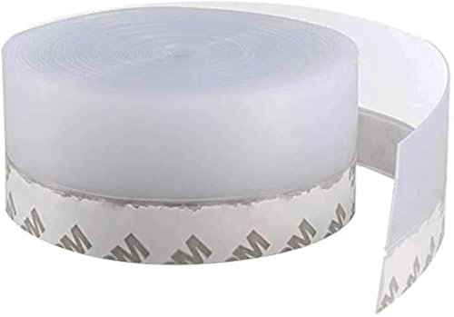 Bande d'étanchéité transparente et autocollante en silicone : 10 m de longueur et 4,5 cm de largeur. Pour portes et fenêtres pour bloquer le vent, la poussière, pour réduire le bruit