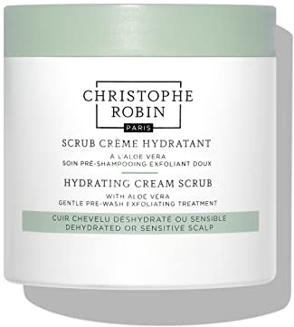 Christophe Robin Hydrating Cream Scrub 250ml – Exfoliating Scalp Treatment, Gently Removes Dead Skin & Impurities, Moisturizes & Soothes Scalp, Nourishes Hair