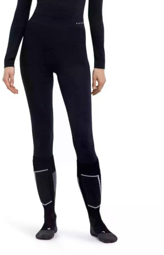 FALKE Women's Wool Tech. 3/4 Tights Base Layer Bottom, Thermal Breathable Quick Dry, Black (Black 3000), S, 1 Piece
