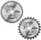 Saxton TCT Kreissägeblätter, 150 mm x 20 mm Bohrung, 24 & 48 Zähne + 16 mm und 10 mm Ring, kompatibel mit Ryobi, Bosch, Makita, Dewalt, 2 Stück