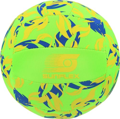 Sunflex Neopren Zubehör Beach- und Funball Flames Firegreen Größe 3 | Volleyball & Starndball weich & leicht für den Strand & das Wasser | Spielball extrem robust & für Jede Altersgruppe
