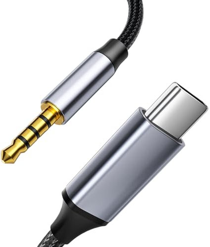 Cavo Aux USB Type-C a 3.5mm Jack Audio 1m per Auto, Altoparlanti e Cuffie - Compatibile con Samsung Galaxy S23, S20