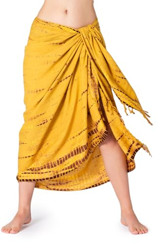 PANASIAM Sundance Paréo Batik - XL Sarong - Drap de plage | 100% viscose, doubles coutures, jupe de plage légère, robe portefeuille, serviette de plage, tenture murale décorative