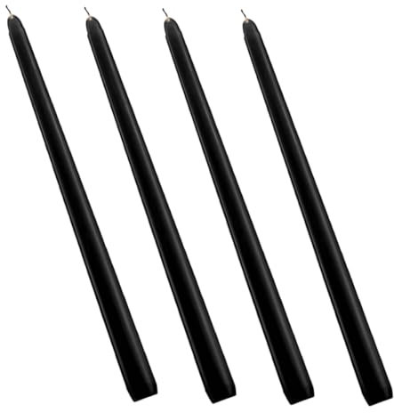 MAGICLULU 4pièces Bougies Coniques Noires De Heures De Combustion Non Parfumées Avec Mèche Coton Pour Halloween Maison Et Mariage