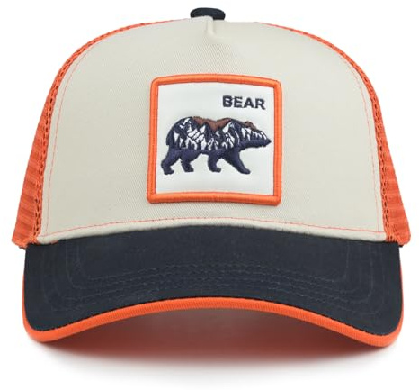 WALNOVA Bear Mountain Trucker Hat for Boy Girl, Toddler Snapback Mesh Baseball Caps for Kids Age 2-6 Navy