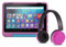 Amazon Fire HD 8 Kids Pro tablet, 3 GB memory, 8 HD screen, parental controls, 13-hr battery, 32 GB and Made for Amazon, BuddyPhones | Pop Time in Pink